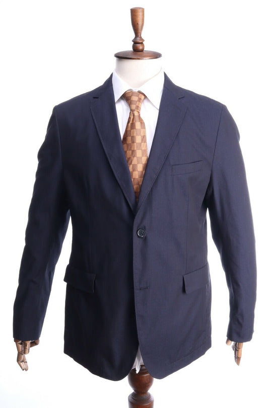 HUGO BOSS Dark Blue 100% Cotton Blazer Suit Jacket Size 54