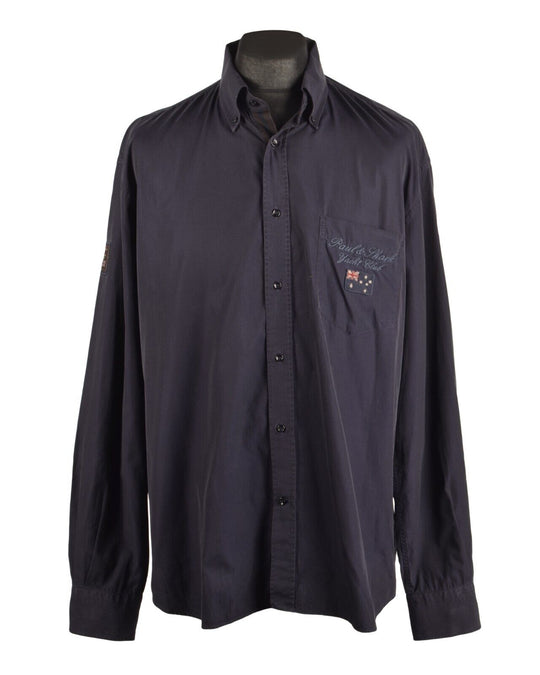 Men's PAUL & SHARK Navy Blue Cotton LS Shirt Size 44 / XL