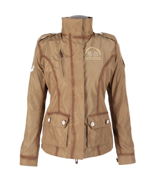 LA MARTINA Jacket Khaki Cotton Collared Full Zip Women's Coat Size M
