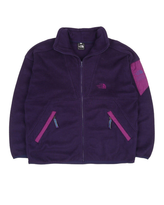 Men's Vintage THE NORTH FACE Purple Full Zip Fleece Polartec Jumper Size XL
