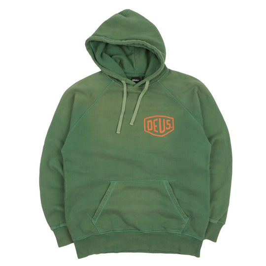 Men's DEUS EX MACHINA Green Sunbleached Canggu Hoodie Pullover Jumper Size s
