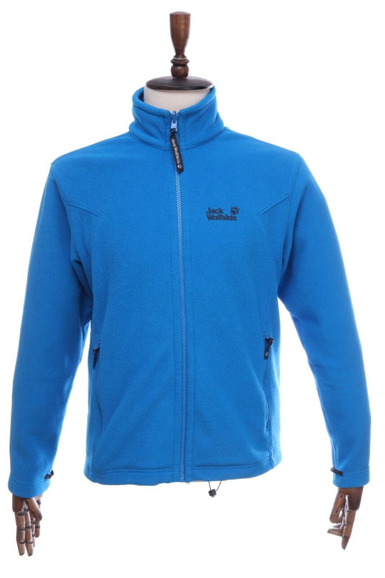 Men's JACK WOLFSKIN Blue Fleece Full Zip Jumper Midlayer Size M