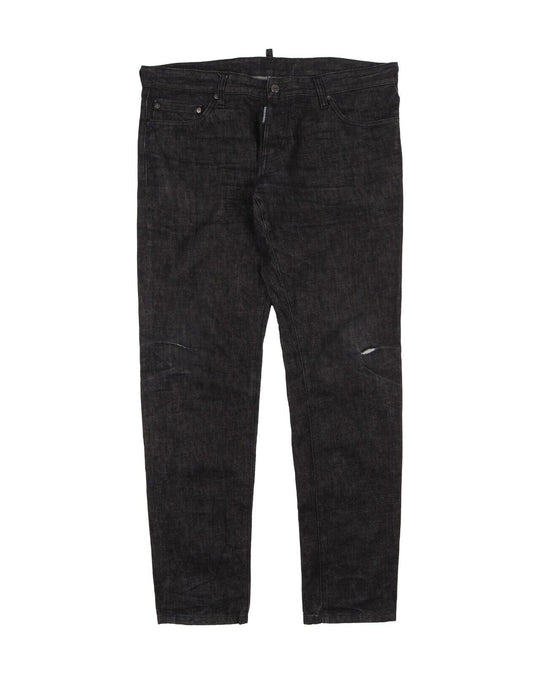 DSQUARED2 Denim Dark Grey Mens Distressed Slim Jeans Size 54 IT