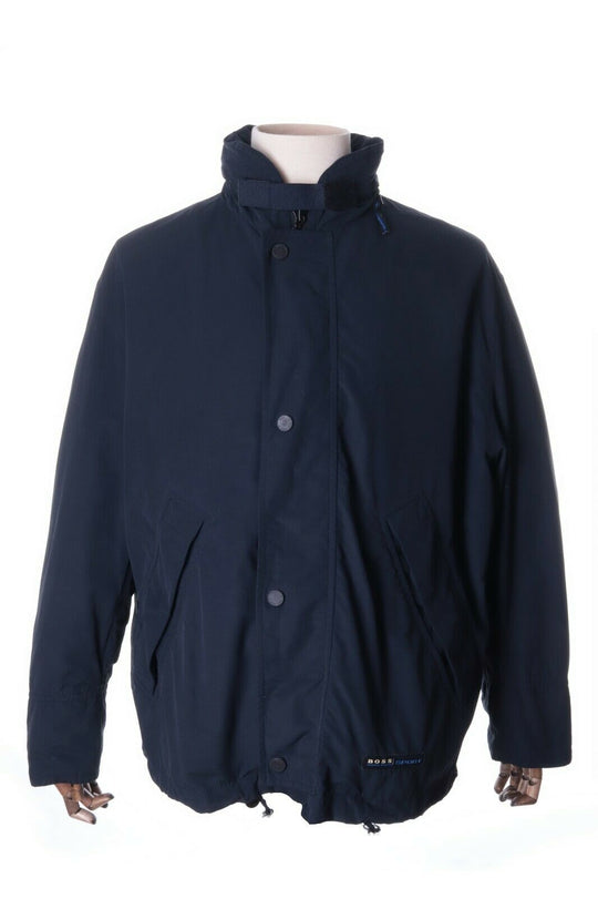 Men's HUGO BOSS SPORT Navy Cotton Blend Full Zip PITCHER Jacket Size 52