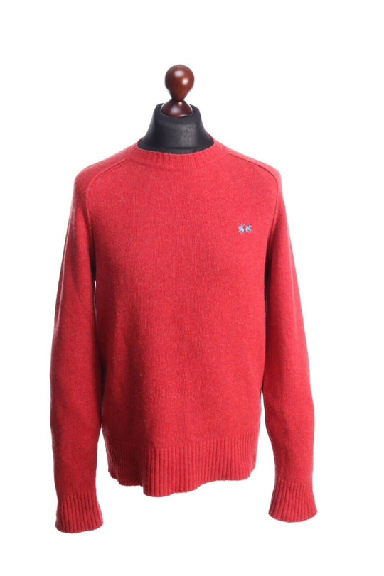 Men's LA MARTINA Cherry Wool Crew Neck Sweater Jumper Size L