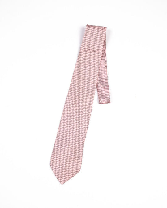 LUIGI BORRELLI Napoli Tie Red White Houndstooth Silk Men's Woven Necktie