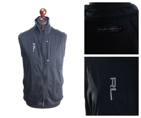 Men's RALPH LAUREN Black Full Zip Sport Waistcoat Vest Size M