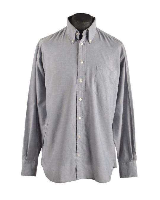 Men's Vintage YVES SAINT LAURENT Gray Cotton  Shirt Size 16.5 / 42