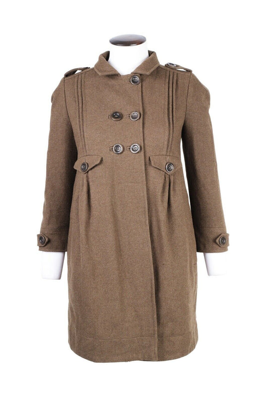 Women's SEE BY CHLOE Brown Wool Double Breasted Coat Size 40