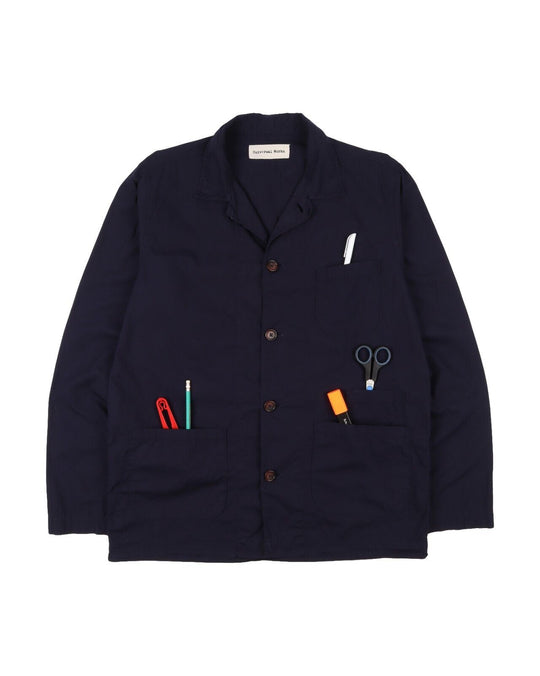 UNIVERSAL WORKS Jacket Navy Blue Lightweight Cotton Mens Overshirt Size M