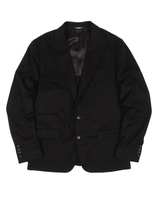 Men's DOLCE & GABBANA Black Cashmere Peak Lapel Blazer Evening Jacket Size 42 US