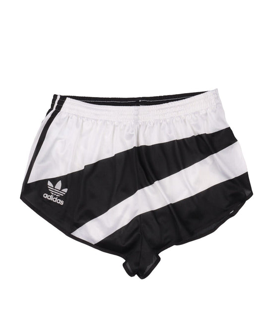 Vintage ADIDAS Shorts Black White Striped Elastic Waist Mens Pull-On Size L