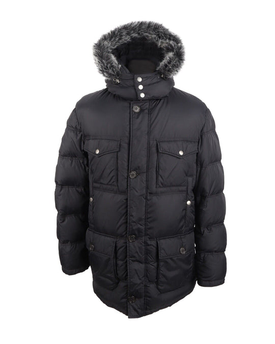 BARBOUR Bolingbroke Jacket Black Quilted Down Puffer Coat Parka Men's Size L
