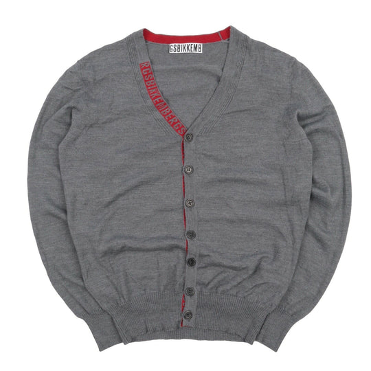 Men's DIRK BIKKEMBERGS Wool Blend Grey V-Neck Cardigan Jumper Size M