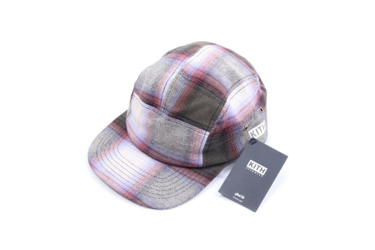 KITH Multicolored Green Side Logo Camp Hat Plaid Forest One Size