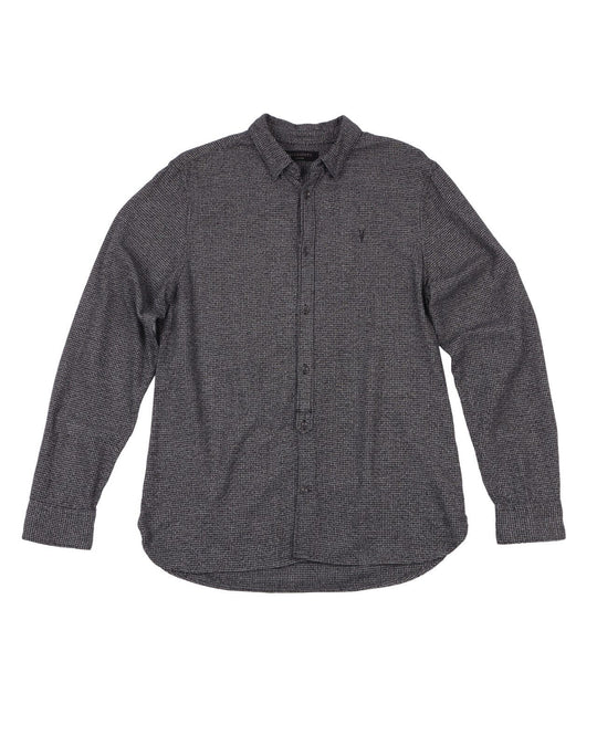 ALL SAINTS Shirt  Black Check Men's Cotton Size M