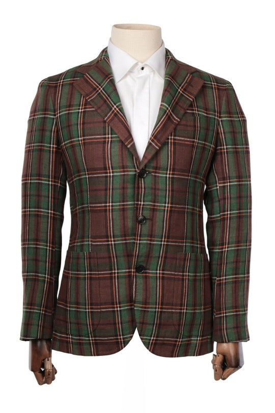 Men's SALVATORE PICCOLO Napoli Check Blazer Sport Coat Size IT 48 UK 38