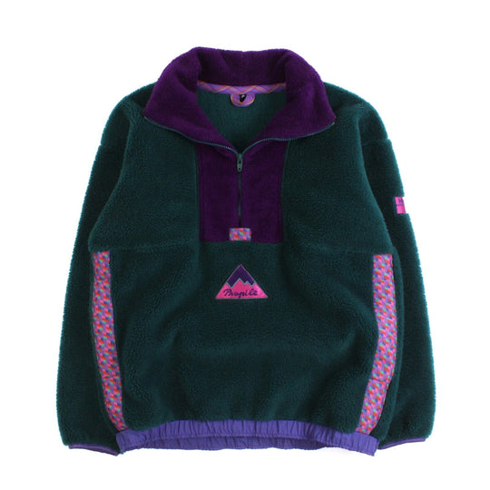 Vintage HELLY HANSEN Fleece Green Zip Neck Sweater Men's Jumper Size S