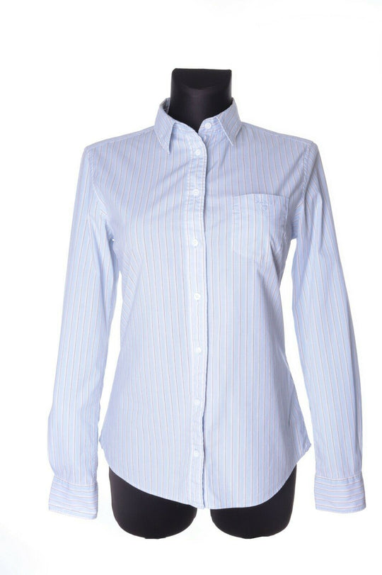 Women's GANT Blue Cotton Striped Button Front Shirt Size us 8 uk 12