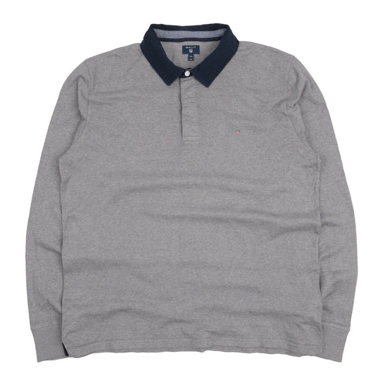 Men's GANT Grey Cotton Polo Neck Longsleeve Jumper Size 3XL