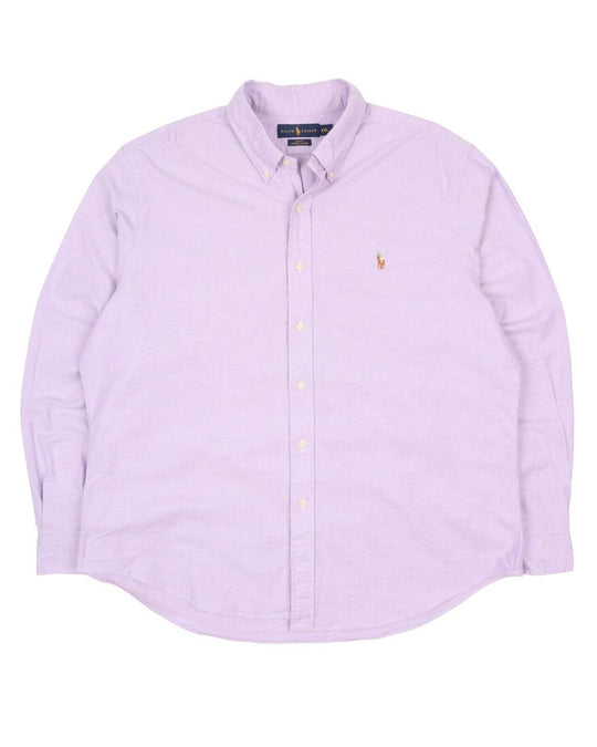Men's POLO RALPH LAUREN Lilac Stretch Oxford Cotton Slim Fit Shirt Size XXL