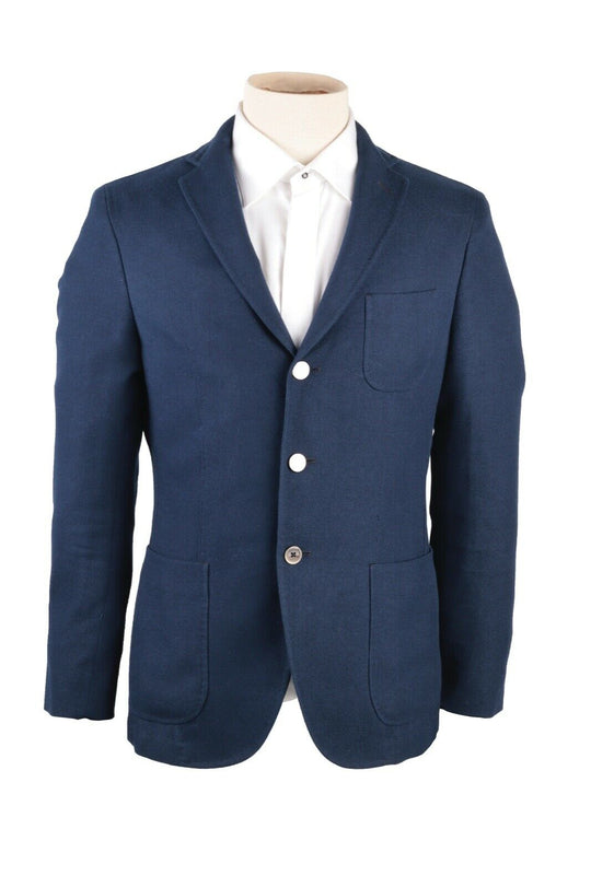 Men's PAOLINI Blue Wool Cotton Unlined Blazer Jacket Size 40 / 50 R