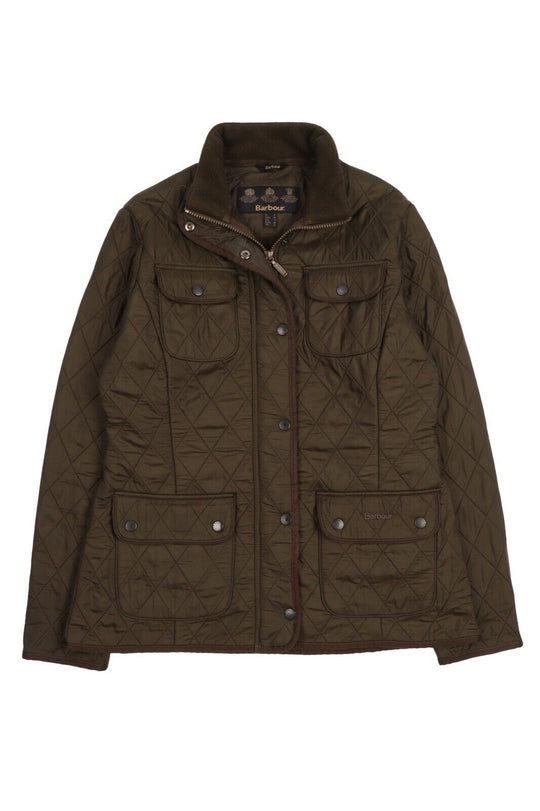 Women's BARBOUR Brown Utility Polarquilt Jacket Size UK 12 US 8