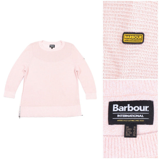 BARBOUR Pullover Zipper Pink Cotton Womens Jumper Size 12 US / 16 UK