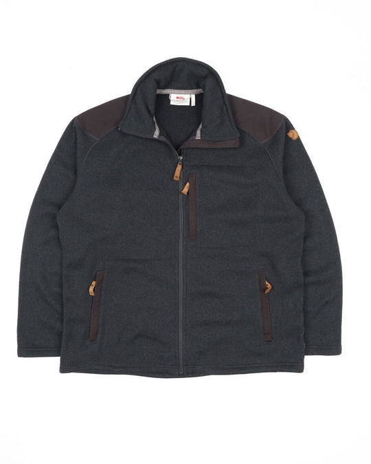 FJALLRAVEN Cardigan Gray Full Zip Fleece Outdoor Sweater Size Men's XXXL