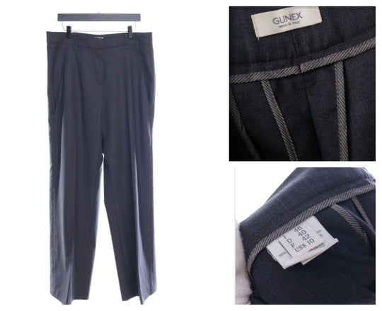 Women's GUNEX by Brunello Cucinelli Grey Wool Straight Dress Pants Size 46