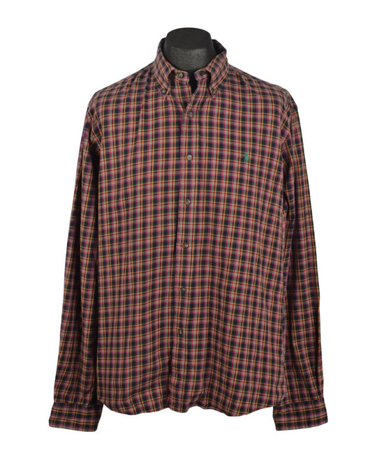 Men's POLO RALPH LAUREN Multicolor Check Casual Shirt Size XL Custom Fit