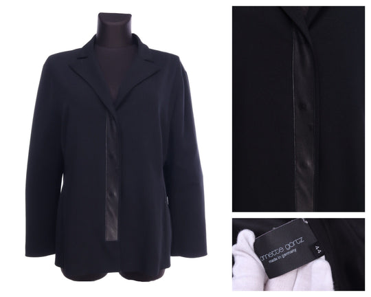 ANNETTE GORTZ Black Wool Jacket Short Coat Size 44