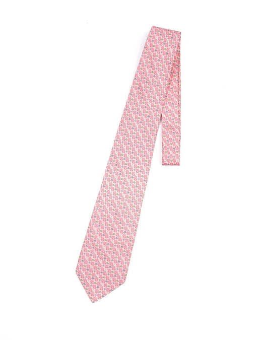 SALVATORE FERRAGAMO Tie Pink Print Silk Men's Woven Necktie