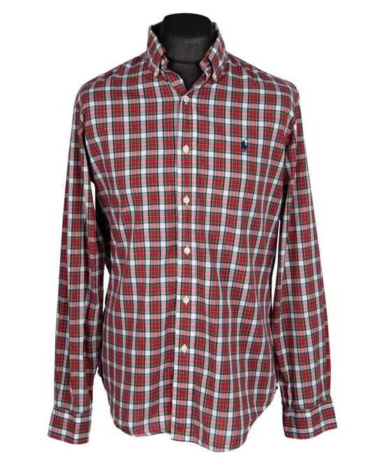 RALPH LAUREN Shirt Red Check Cotton Men's  Size M