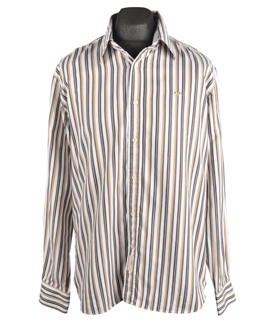 Vintage THOMAS BURBERRY Multicolor Striped Men's  Shirt Size XL