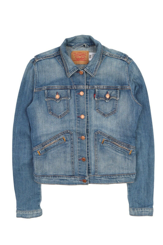 Women'S LEVI'S Navy Blue Cotton Trucker Denim Jacket Size M