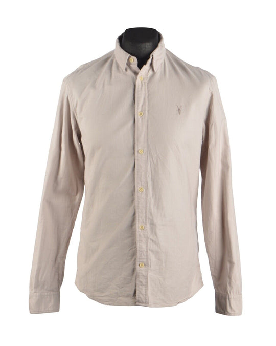 Men's ALL SAINTS Beige Cotton Hungtingdon LS Shirt Size S