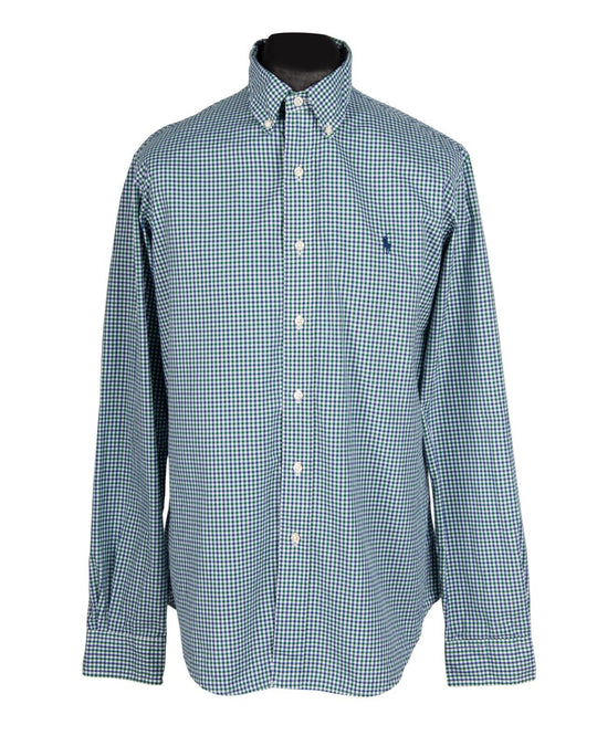 RALPH LAUREN Shirt Navy Green Check Men's Button Down Size L