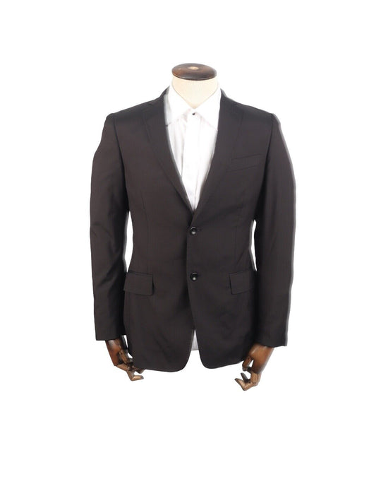PAL ZILERI Lab  Blazer Black Solid Silk Blend Men's Suit Jacket Size 48 IT