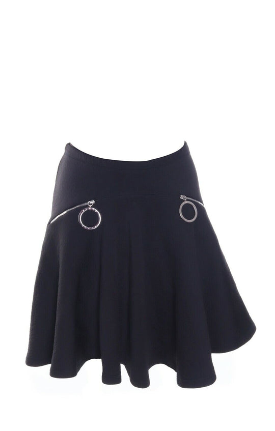 Women's KENZO PARIS Black Cotton Blend Mini Flared Skirt Size M