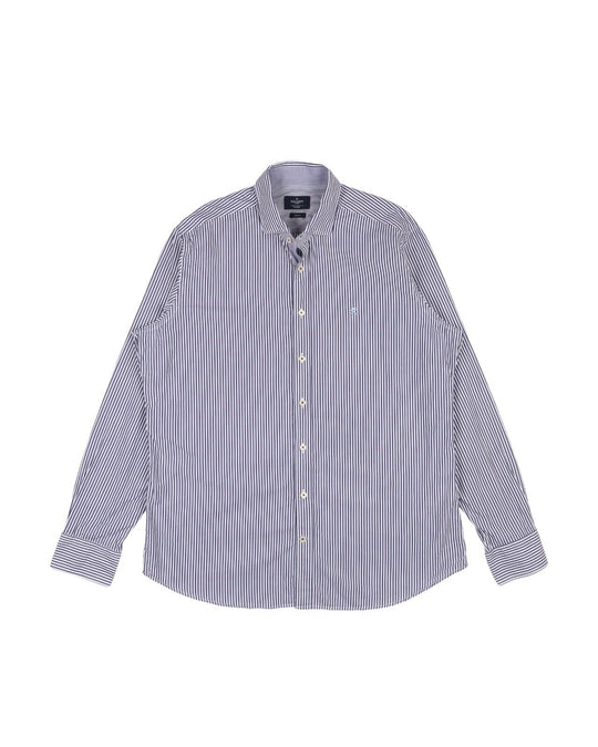 HACKETT Shirt Blue Striped Men's Cotton Size XL Slim FIt