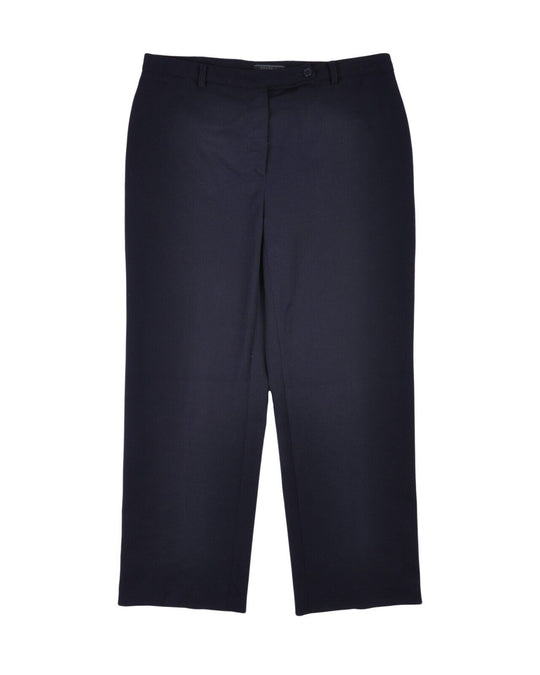 PRADA Dress Pants Navy Blue Wool Womens Straight Leg Trousers Size 48