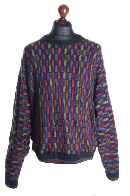 Men's TOSANI Canada 100% Cotton Crew Neck Coogi Style Jumper Sweater Size M