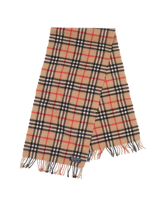 Vintage BURBERRYS Scarf Brown Cashmere Nova Check Plaid