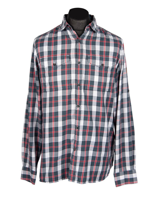 FJALLRAVEN Singi Flannel Shirt Multicolor Check Cotton Mens Button Down Size M