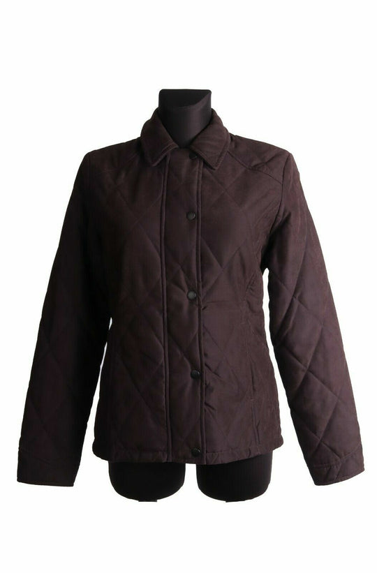 Women's BARBOUR L471 NEWMARKET SPORT MICROFIBRE Brown Quilted Jacket Size 12