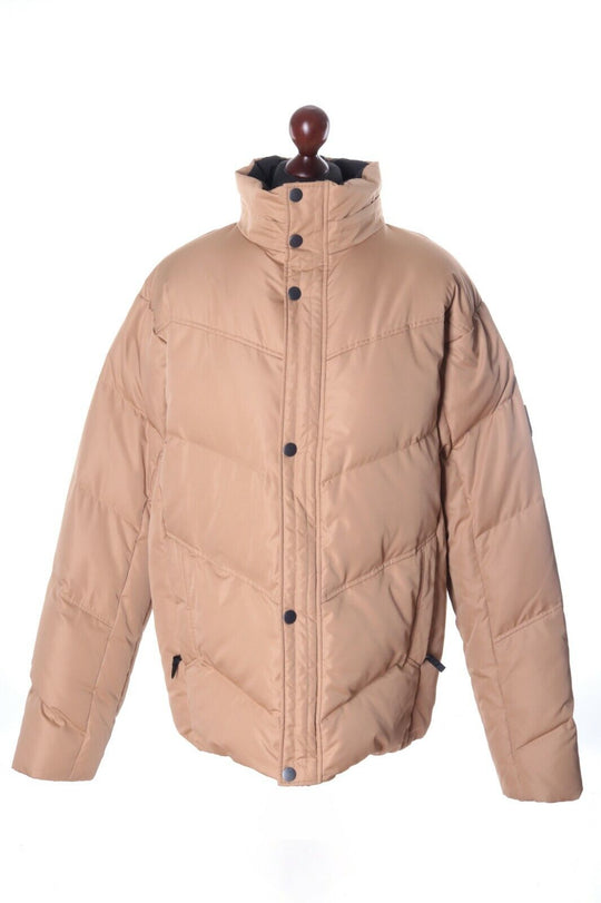 Men's BOGNER FIRE+ICE Beige Quilted Full-Zip Duck Down Jacket Size 52