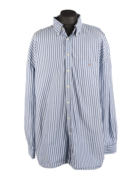Men's GANT Blue Striped Cotton Oxford Shirt Size 3XL
