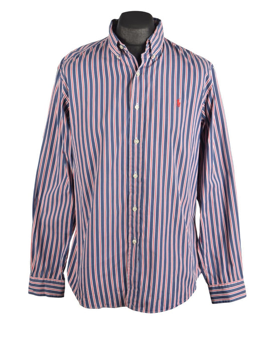 POLO RALPH LAUREN Multicolor Striped Custom Fit 100% Men's Cotton Shirt Size L