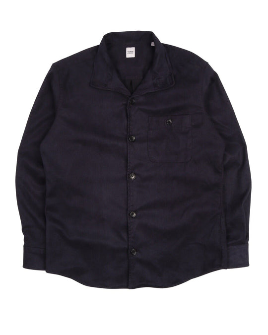 Men's TAKEO KIKUCHI Japan Navy Blue Faux Suede Overshirt Jacket Size 1 / M